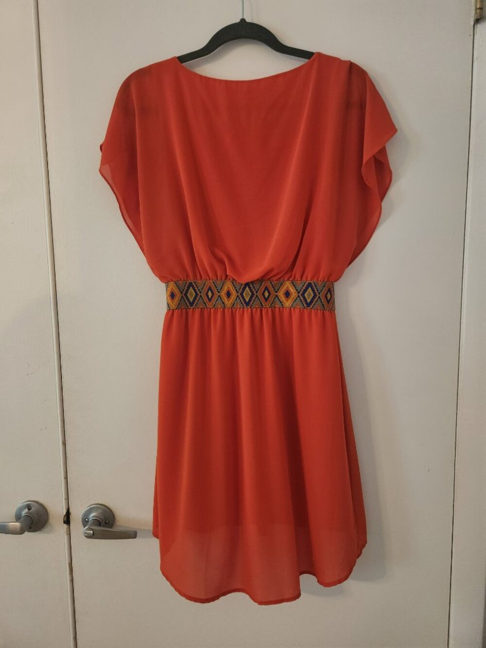 Flowy Orange Dress - Picture 2 of 3